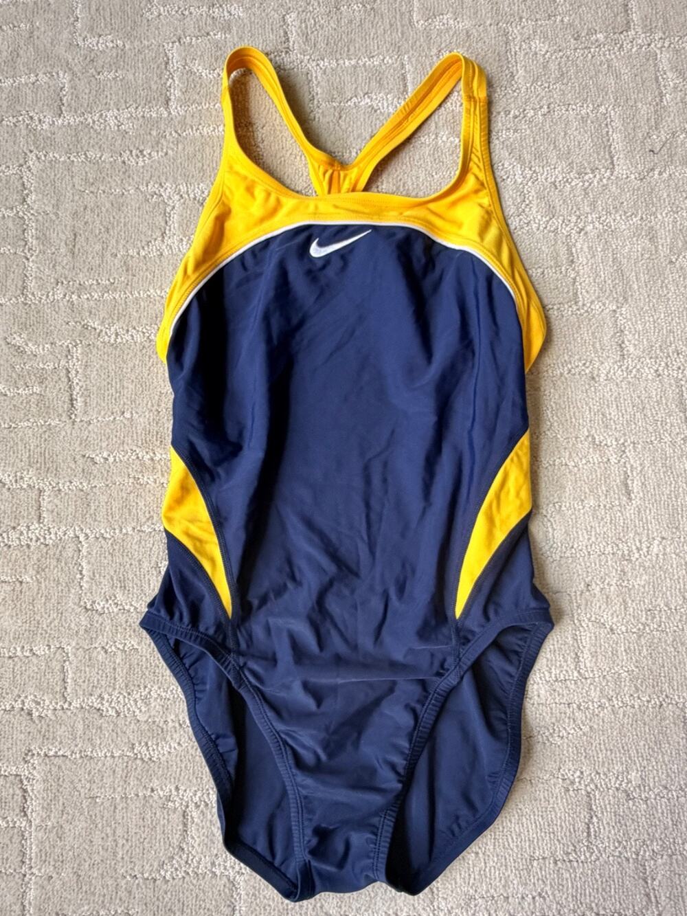 Vtg 90s Nike Swimsuit Womens One Piece Nylon Spandex